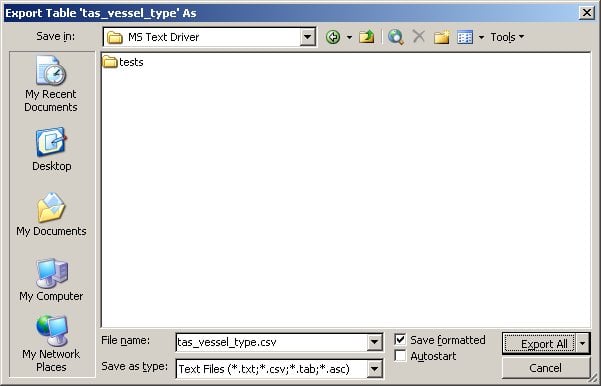Work with Text File Data using the Microsoft Text Driver: Creating a CSV Data File