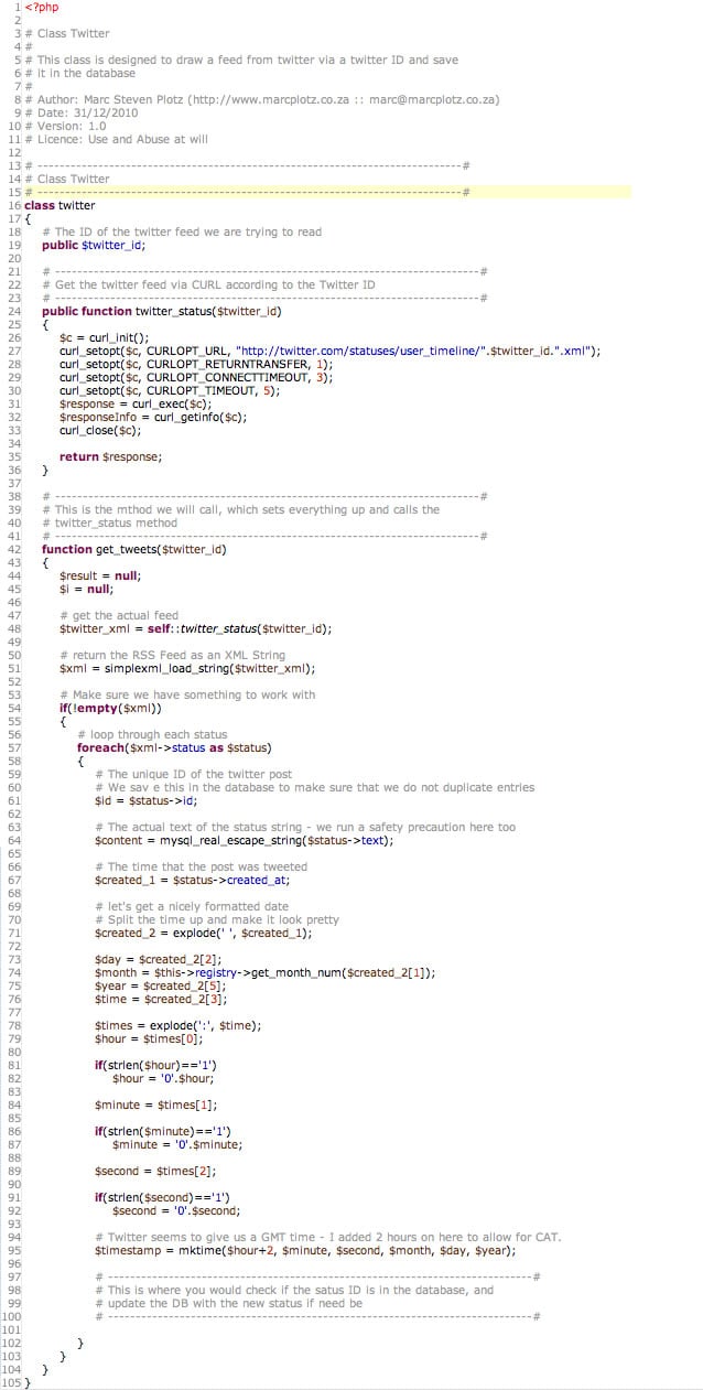 Web Developer Class: Building a Twitter Feed with PHP