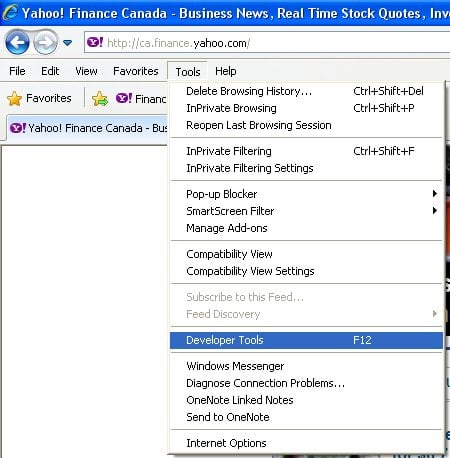 Debug Javascript with Internet Explorer Developer Tools