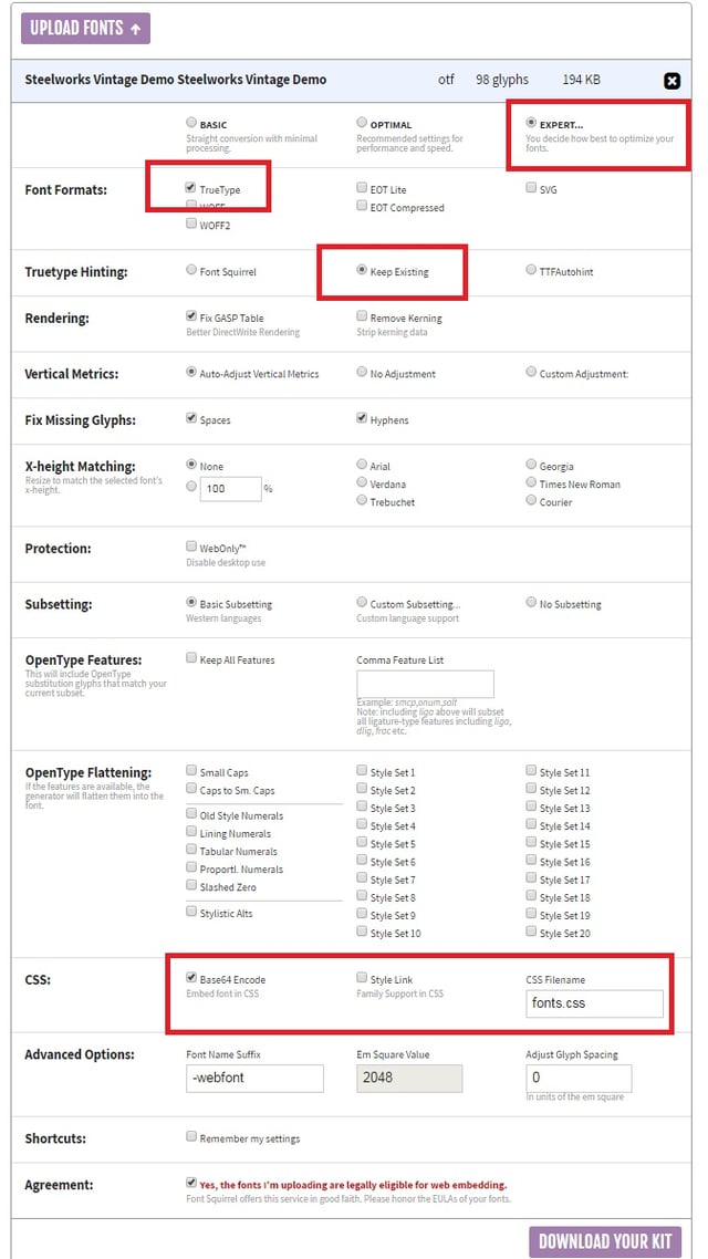 Serving up Base64-encoded Custom Fonts