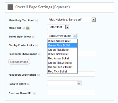 OptimizePress Sqeeze Page Settings