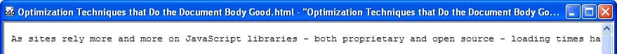 Optimization Techniques that Do the Document Body Good
