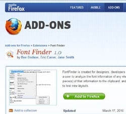 Firefox Extension for Web Development: Font Finder