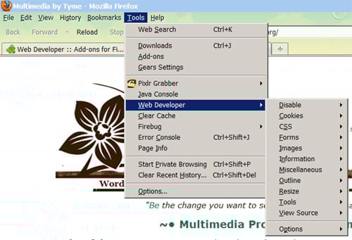 Firefox Extensions for the Web Developer