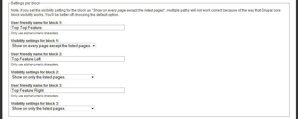 screenshot of visibility configurations for Nodes In Block