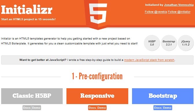 Initializer Web Development Tool